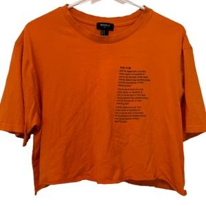 ☆ forever 21 cropped orange tshirt